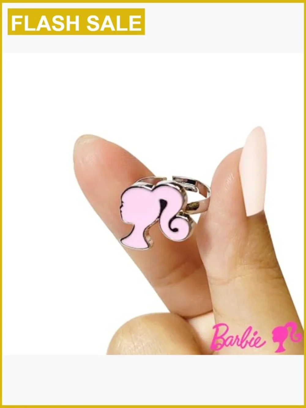 4 Adjustable Metal Charm Rings for Girls - Kids Jewelry Set